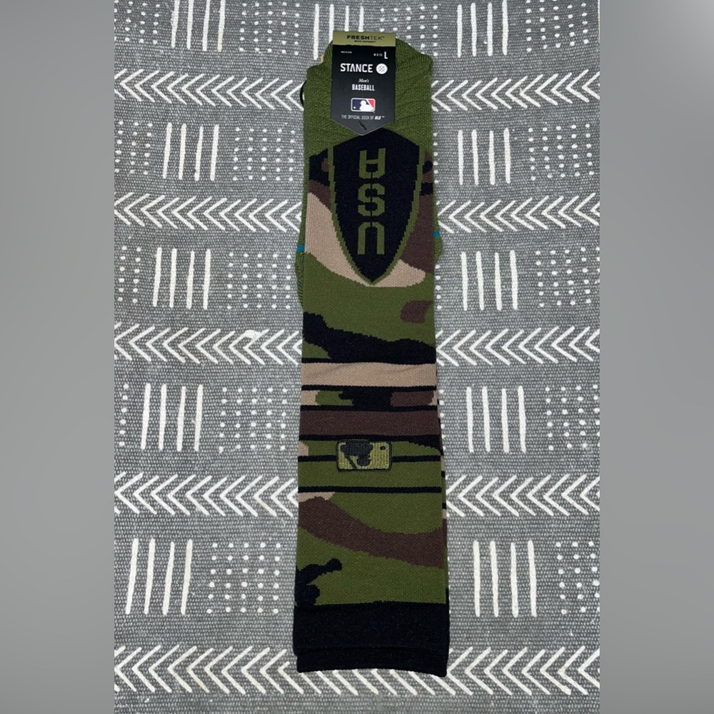 $23.99 Stance MLB Armed Forces 2024 Camo Diamond Pro OTC USA Socks Large Men’s L